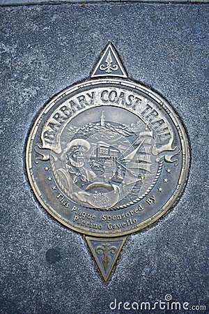 San Francisco`s Barbary Coast Trail Medallion 7 Editorial Stock Photo