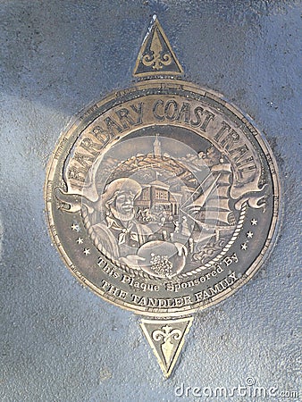 San Francisco`s Barbary Coast Trail Medallion, 1. Editorial Stock Photo