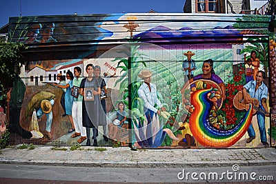 San Francisco`s world recognized Balmy Alley murals, 29. Stock Photo