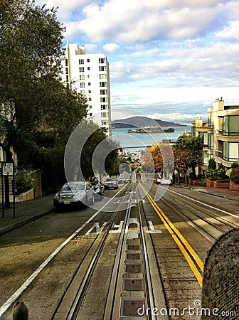 San Francisco street view Alcatraz Editorial Stock Photo