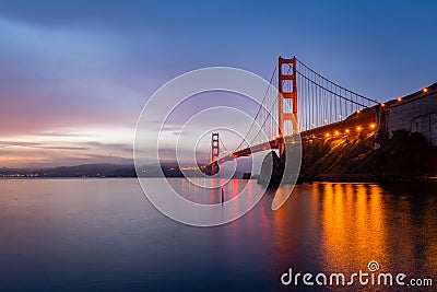 San Francisco Sunrise from Fort Baker Stock Photo