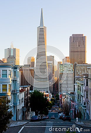 San Francisco at sunset Editorial Stock Photo