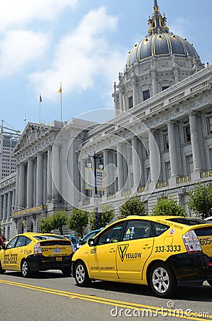 San Francisco Taxi Cab Protest Editorial Stock Photo