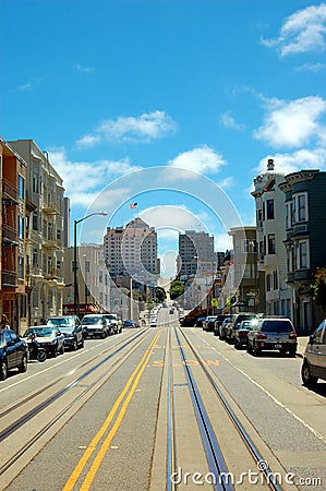 San Francisco Trolley Tacks Editorial Stock Photo