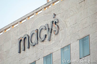 SAN FRANCISCO, UNITED STATES - 31 October 2022: Macy`s store sign Editorial Stock Photo