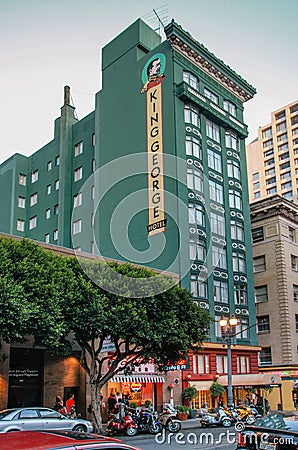 The historic King George Hotel at Mason street Editorial Stock Photo
