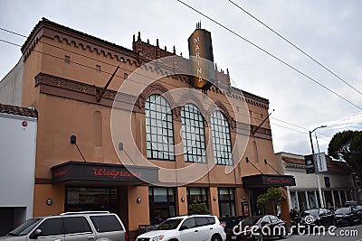 The Marina movie theater, one of the last original theaters left in San Francisco, 1. Editorial Stock Photo