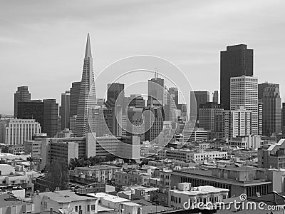 San Fransisco skyline city center downtown Editorial Stock Photo