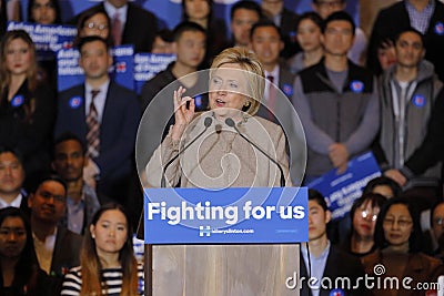 SAN GABRIEL, LA, CA - JANUARY 7, 2016, Democratic Presidential candidate Hillary Clinton speaks to Asian American and Pacific Isla Editorial Stock Photo