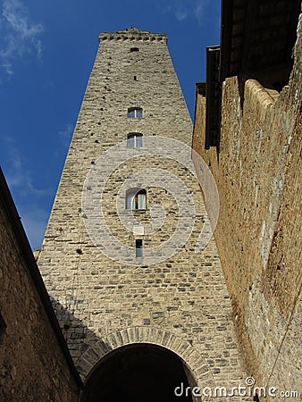 San Gimignano Tall Tower Stock Photo