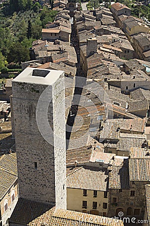 San Gimignano tall towers in Tuscany Stock Photo