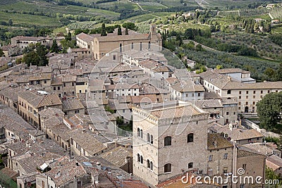 San Gimignano Village, Tuscany Stock Photo