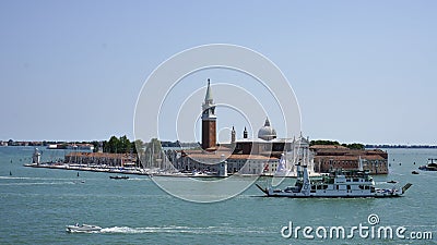 San Giorgio church in the middle of sea outside Venice Italy Editorial Stock Photo