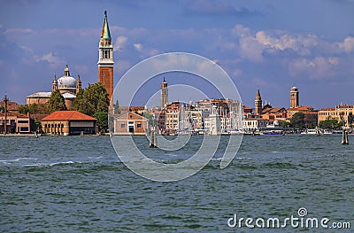 San Giorgio Maggiore church in Venice Italy from the Venetian Lagoon Stock Photo