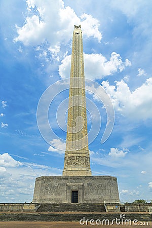 The San Jacinto Monument on a nice Stock Photo