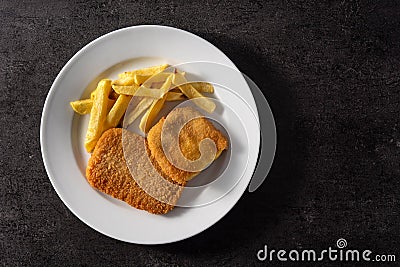San Jacobo steak filled with cheese and ham Stock Photo