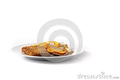 San Jacobo steak filled with cheese and ham Stock Photo