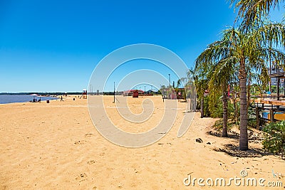 The Playa San Jose in Encarnacion in Paraguay. Stock Photo