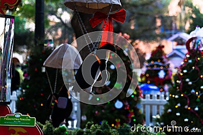 Christmas coming, toys, dwarfs, snow, snowman, Santa Claus, decoration, Christmas tree, bear, light, people Editorial Stock Photo