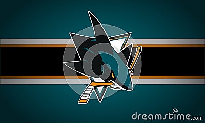 San Jose Sharks logo.NHL. Editorial Stock Photo