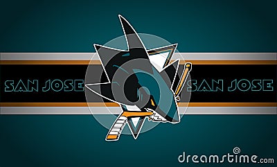 San Jose Sharks logo.NHL. Editorial Stock Photo