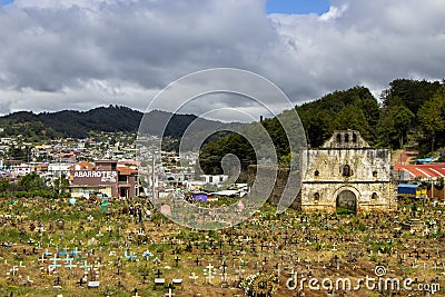 San Juan Chamula Cemetery in Chiapas Editorial Stock Photo