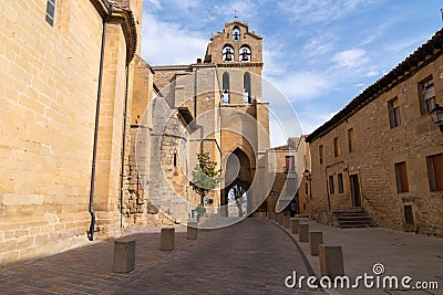 San Juan tower historic building in beautiful hilltop town Laguardia Rioja Alavesa region Spain Editorial Stock Photo