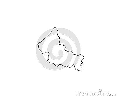 San Luis Potosi outline map Mexico state outline Vector Illustration