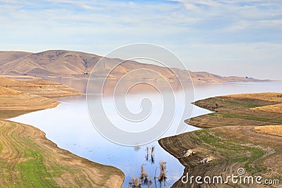 San Luis Reservoir Views in Autumn. Stock Photo