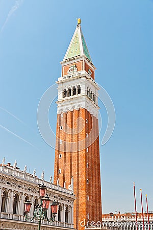 San Marco Campanile - bell tower of Saint Mark cathedral Stock Photo
