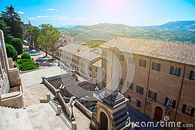 San Marino city view, european dwarf city state Stock Photo