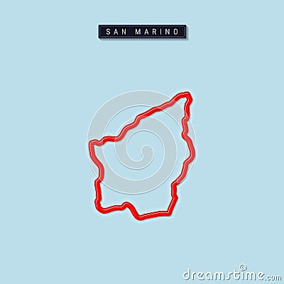 San Marino bold outline map. Vector illustration Vector Illustration