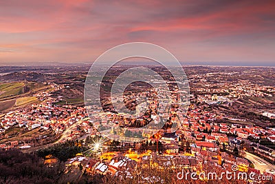 San Marino from Monte Titano Stock Photo