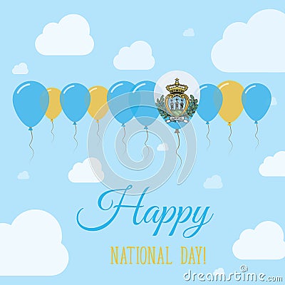 San Marino National Day Flat Patriotic Poster. Vector Illustration