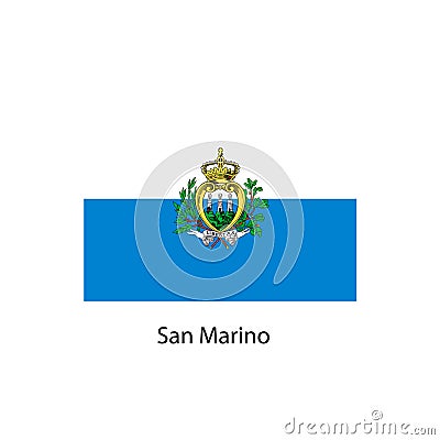 San Marino national flag. Vector Illustration