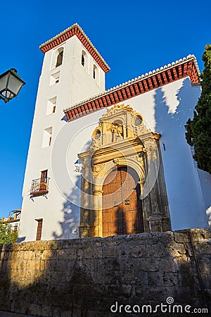 San Miguel Bajo church in Granada Albaicin Stock Photo