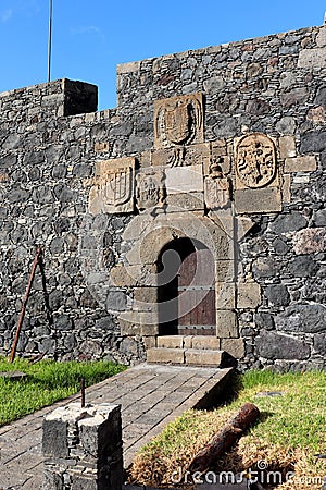 San Miguel Castle door in Garachico, Spain Editorial Stock Photo