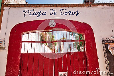 San Miguel de Allende, Mexico-3 December, 2018: Plaza de Toros in San Miguel de Allende, a famous bullfighting arena and tourist Editorial Stock Photo