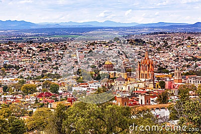 San Miguel de Allende Mexico Miramar Overlook Parroquia Stock Photo