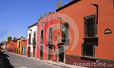 San miguel de allende street in guanajuato, mexico. Stock Photo