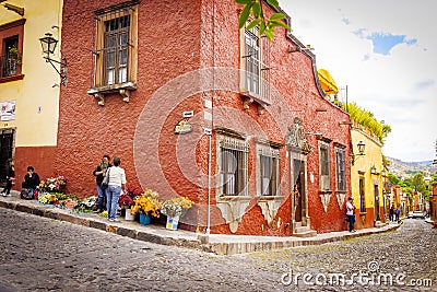 San MIguel de Allende Streets, Mexico Editorial Stock Photo