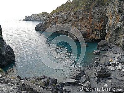 San Nicola Arcella - Beach at the Arcomagno Stock Photo