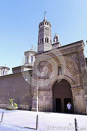 San Pablo church facade in Saragossa Editorial Stock Photo
