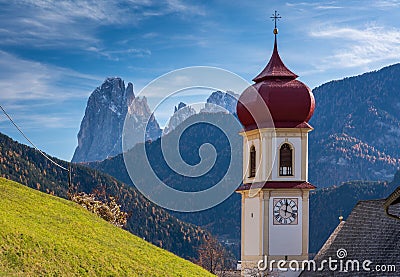 San Pietro di Laion, Bolzano, Italy. The Church. Stock Photo