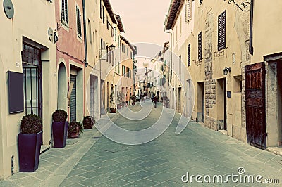 San Quirico d'Orcia small town, municipality in Tuscany, Italy. Stock Photo