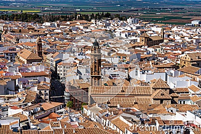 San Sebastian church tower in Antequera, Malaga Province, Andalusia, Spain Editorial Stock Photo