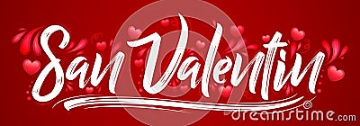 San Valentin, Valentines day spanish text Vector Illustration