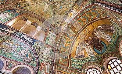 San Vitale Cathedral, Ravenna. Beautiful interior view Stock Photo