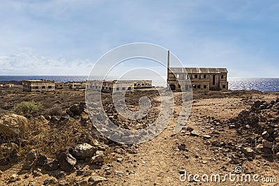 Sanatorio de Abona, Abandoned leper village, Tenerife, Canary Islands, Spain Stock Photo