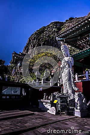 Sanbangsan Mountain temple - Jeju Island Editorial Stock Photo